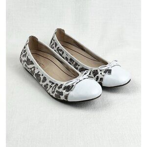 Vionic Minna Womens 7.5 Ballet Flats Leopard Snake Slip On Cap Toe Shoes Comfort
